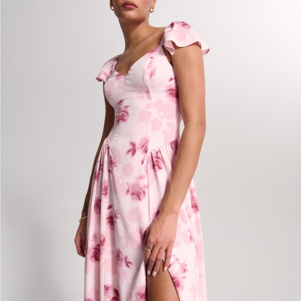 Abercrombie Pink Silky Midi Dress size Medium